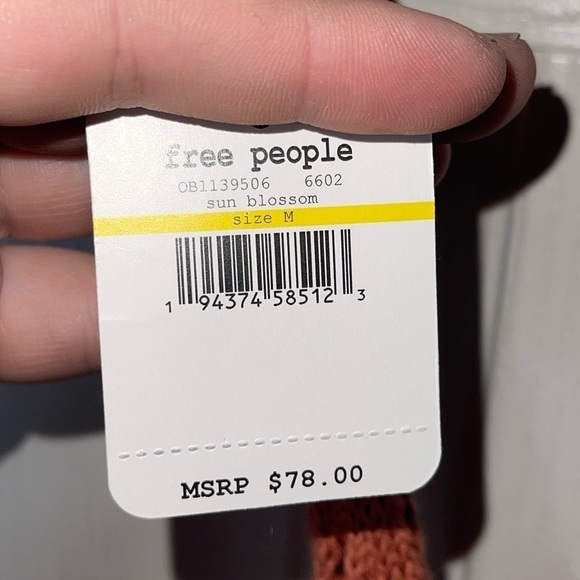 NWT FREE PEOPLE x REVOLVE Burnt Orange Rust Crochet Open Back Knit Mini Dress M - Picture 9 of 10